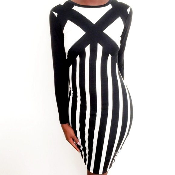 H&M Striped Bodycon Dress - Picture 1 of 5